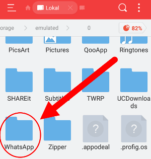 folder file penyimpanan whatsapp di android