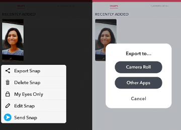 cara share hasil editan foto dan video di snapchat