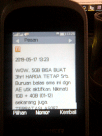 Cara beli paket internet tri 5GB Rp5000 untuk 3 hari