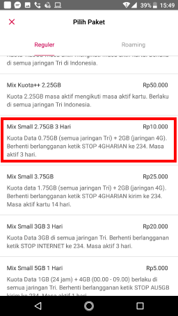 beli dan berhenti berlangganan paket mix small tri