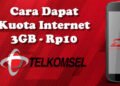 cara dapat kuota internet 3GB Rp10 dari telkomsel dan dunia games