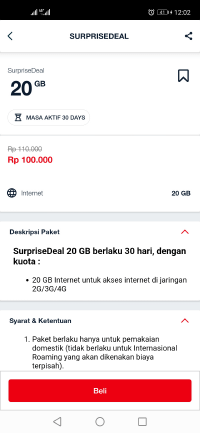 Cara daftar paket internet telkomsel 20gb Rp100000
