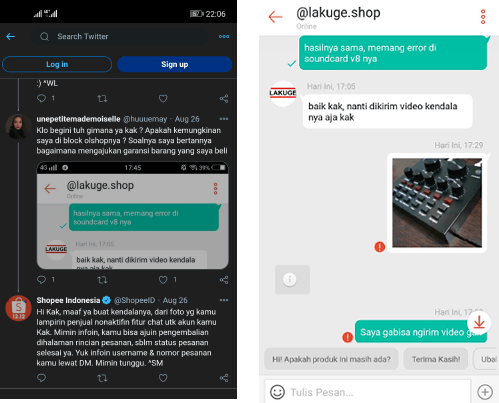pesan tidak didukung karena blokir non aktifkan pesan user shopee